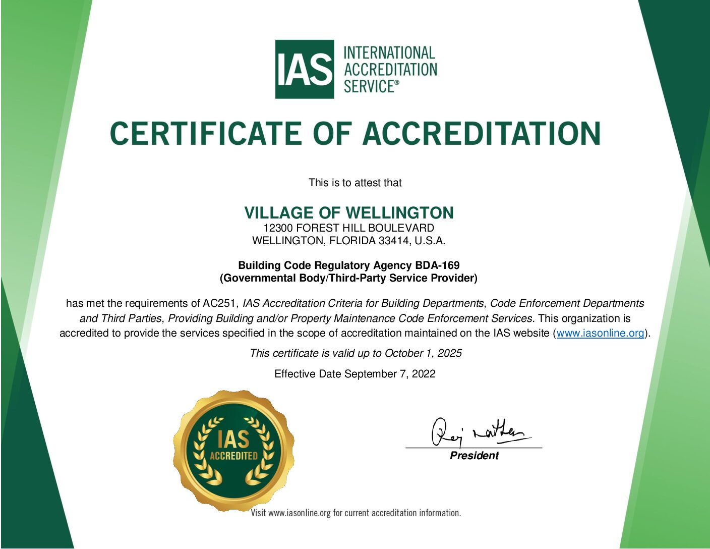BDA-169 Cert - International Accreditation Service, Inc.